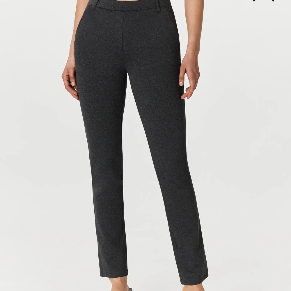 Quince Charcoal Straight-Leg Ponte Pants